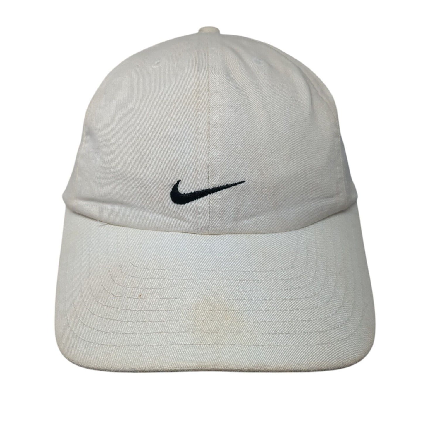 Nike Slideback Hat White One Size Adjustable Embroidered Swoosh 6 Panel