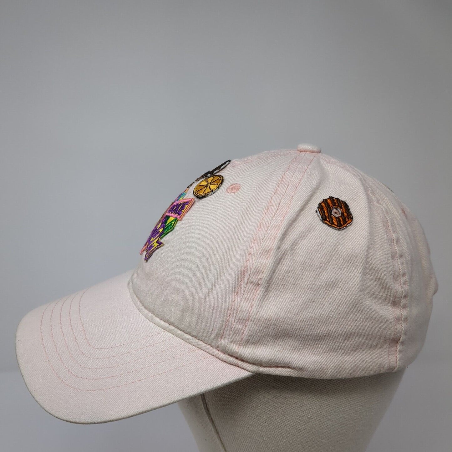 Cookie Mom Strapback Hat Pink One Size Adjustable Patch Vent Holes