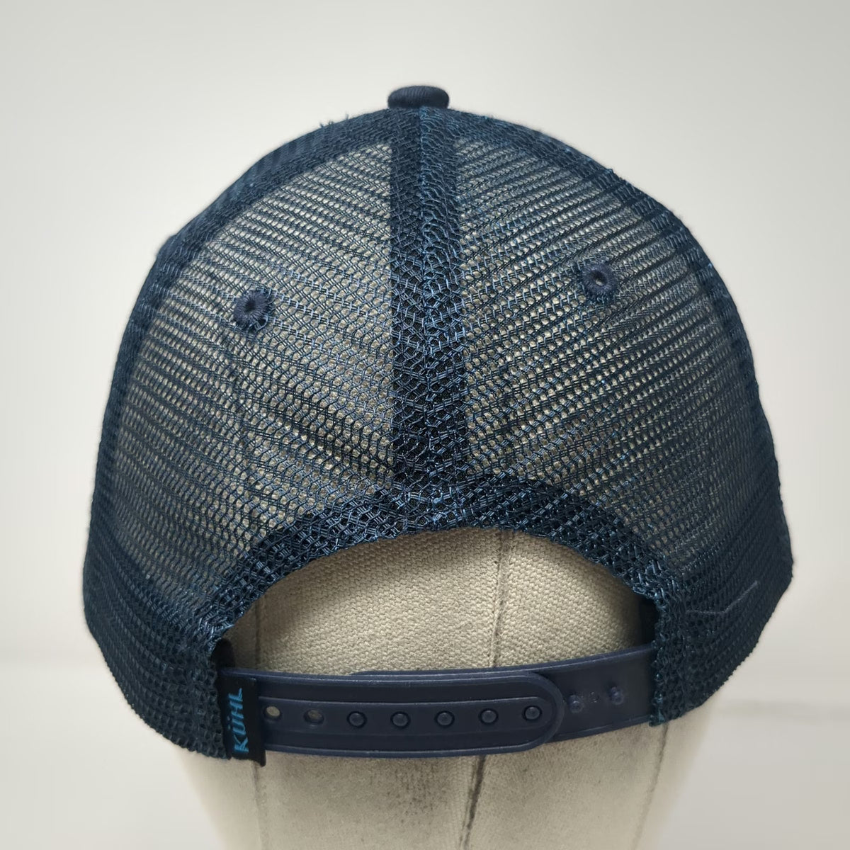 KÜHL Trucker Hat Blue One Size Mountain Patch Mesh Back Snapback Shield Logo