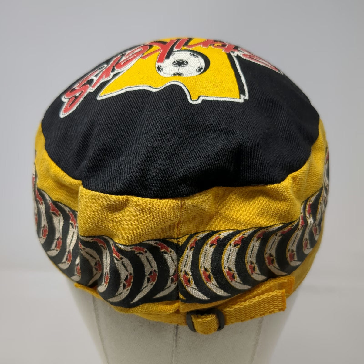 Genuine Crowd Black Yellow 7 5/8 Soccer Florida Strikers Map Army Hat Vintage