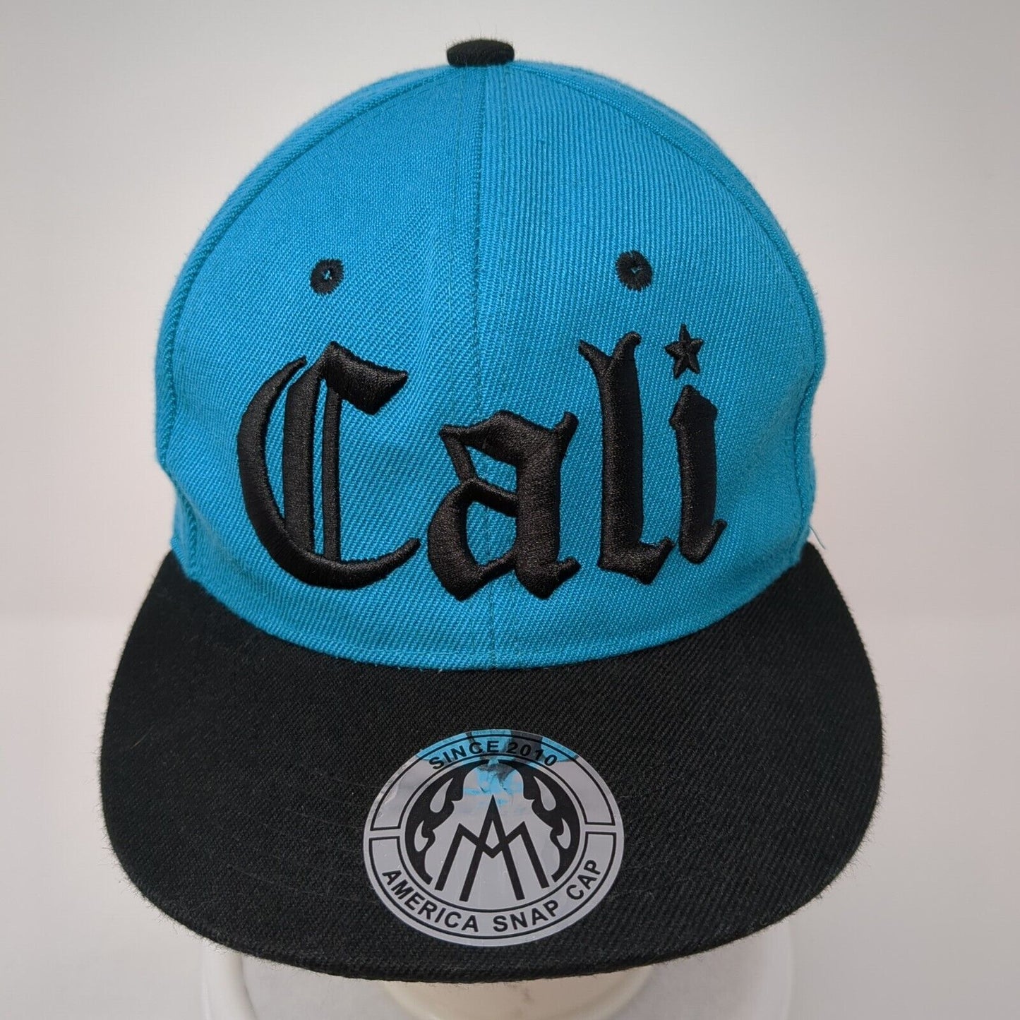 Cali Snapback Hat Blue One Size Adjustable Colorblock America 6 Panel
