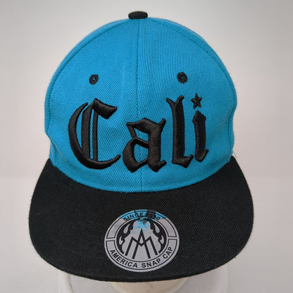 Cali Snapback Hat Blue One Size Adjustable Colorblock America 6 Panel