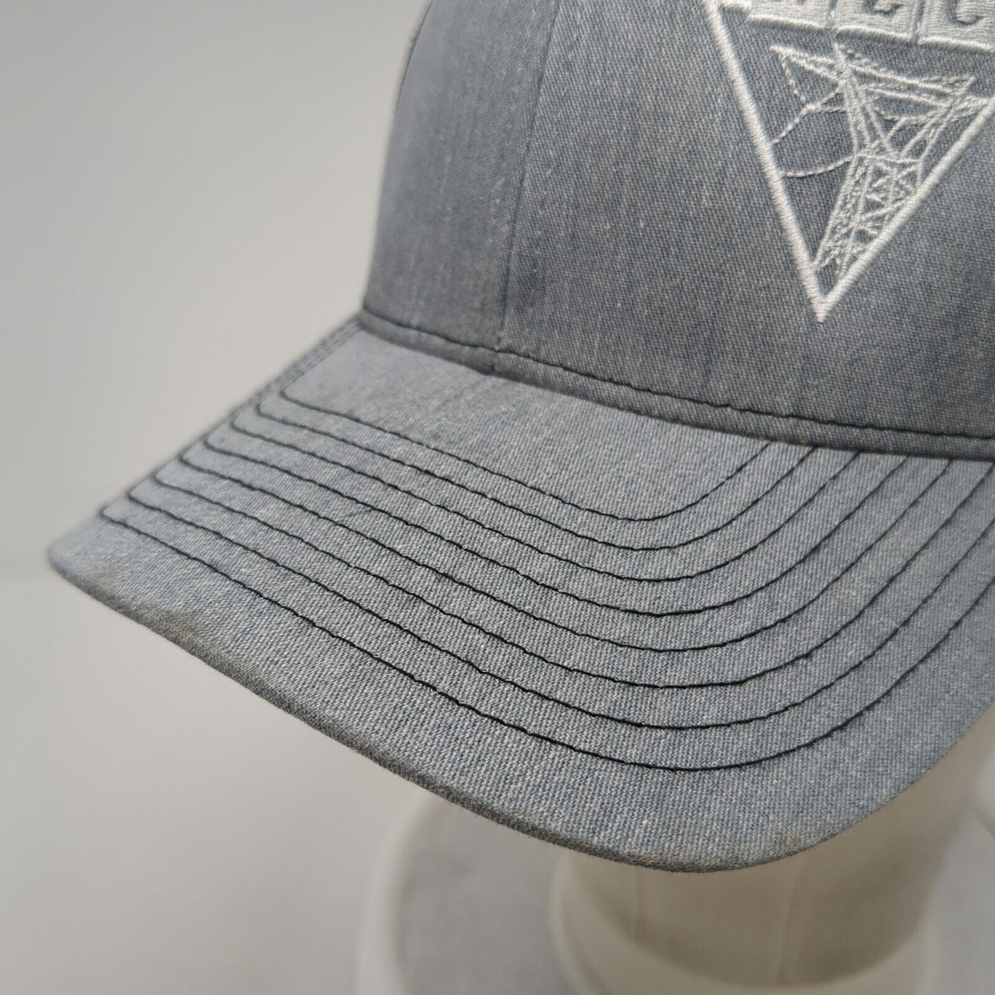 NLC Lineman.Edu Snapback Trucker Hat Gray OS Adjustable Mesh Back Richardson