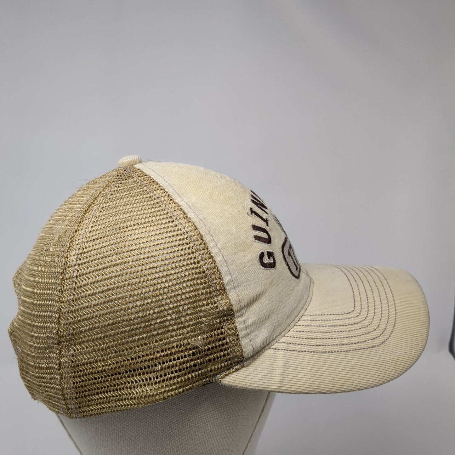 Guinness 1759 Snapback Trucker Hat Tan One Size Adjustable Mesh Back Bio-Domes