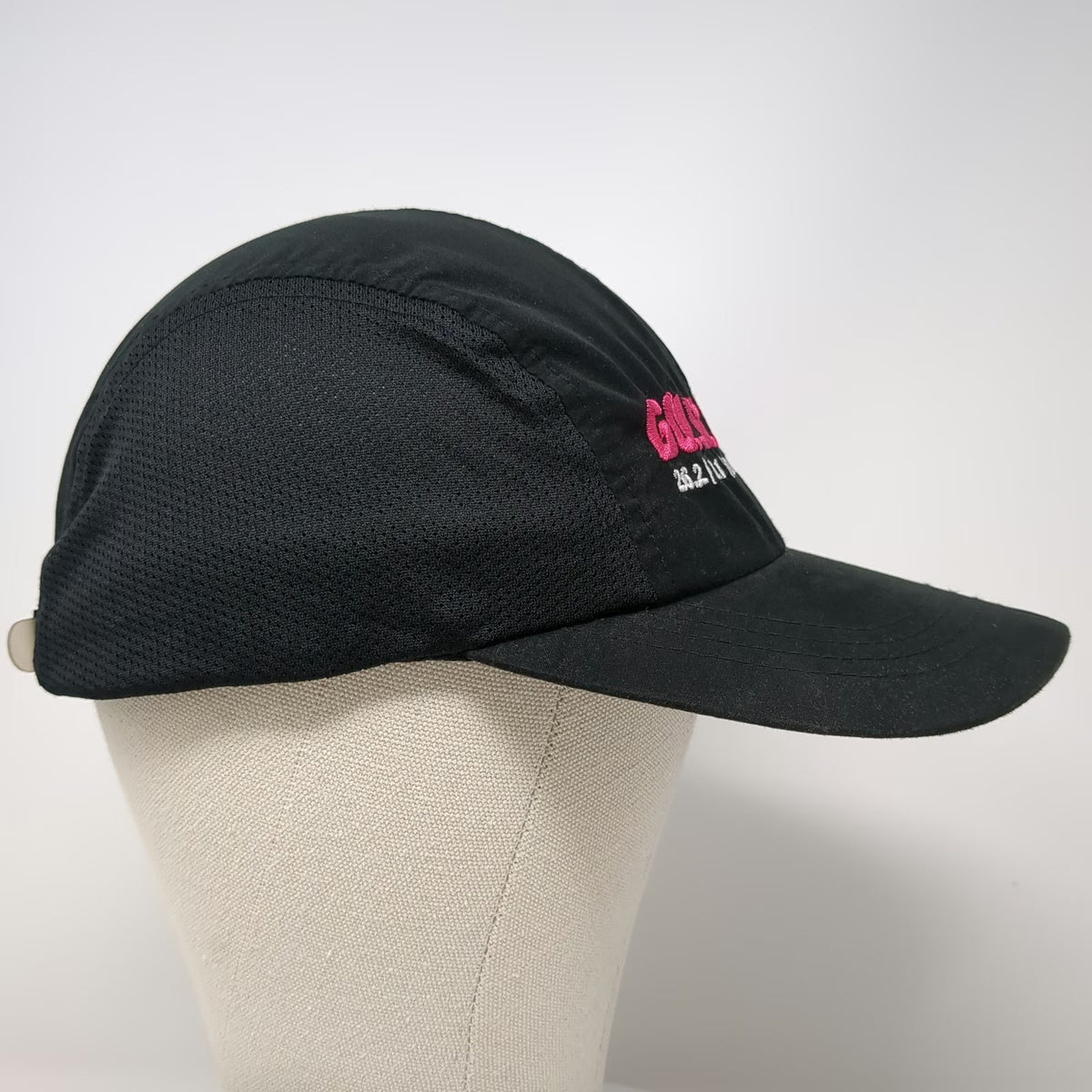 Headsweats Baseball Cap Black Pink One Size Running Mesh Hat GO St Louis 26.2