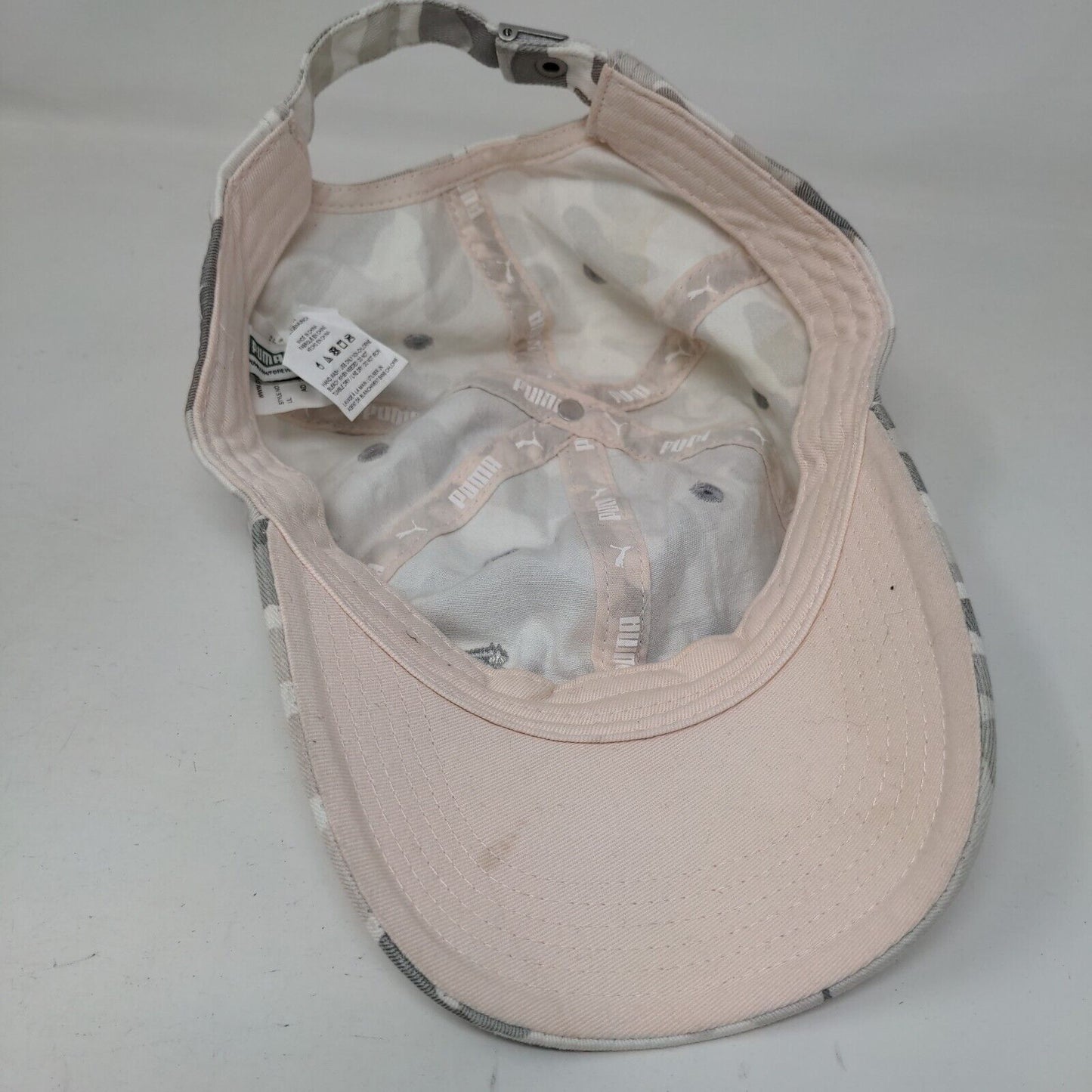 PUMA Slideback Hat Gray Camouflage One Size Adjustable Embroidered Cotton