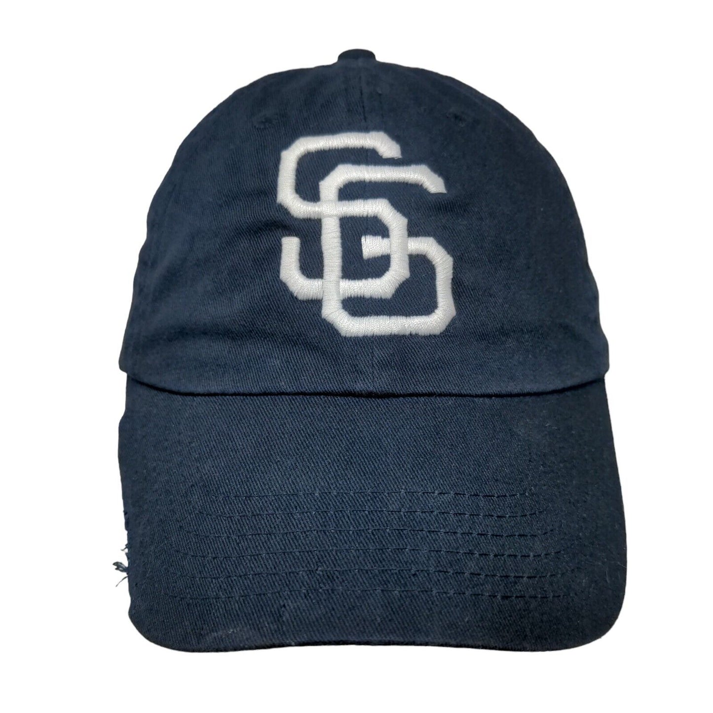 SG Slideback Hat Blue One Size Embroidered Adjustable Solid 6 Panel
