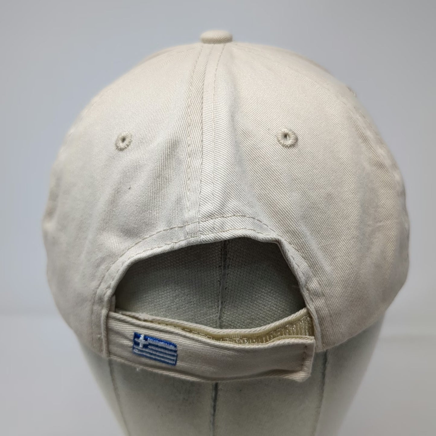 Greece National Team Beige Cap One Size Strapback Greek Flag Embroidered Hat
