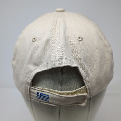 Greece National Team Beige Cap One Size Strapback Greek Flag Embroidered Hat