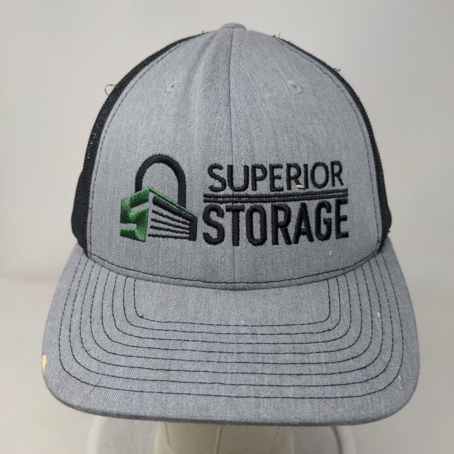 Superior Storage Snapback Mesh Back Trucker Hat Gray One Size Richardson