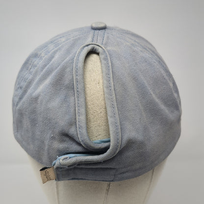 Unbranded Ponytail Baseball Cap Blue One Size Adjustable Distressed Blank