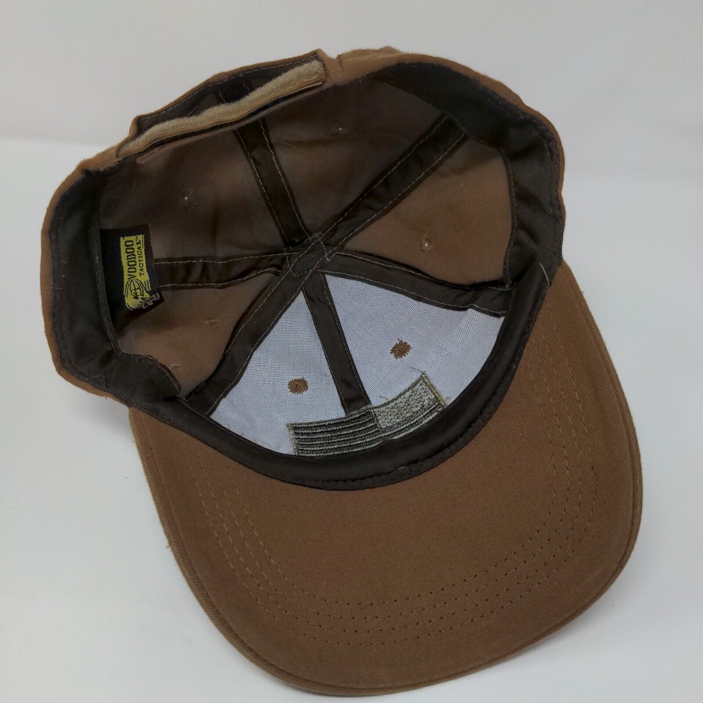 USA Flag Voodoo Tactical Strapback Hat Brown OSFA Adjustable Patriotic 6 Panel
