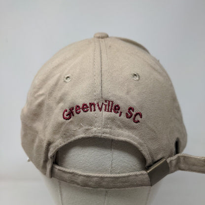 The Tool Shed Greenville SC Slideback Hat Tan OSFA Embroidered Four Seasons
