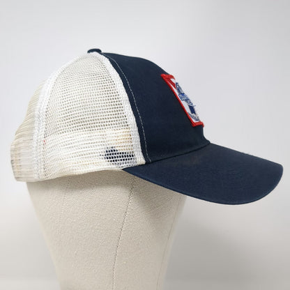 Pabst Blue Ribbon Beer Logo Patch Trucker Hat OSFM Snapback White Mesh Back PBR