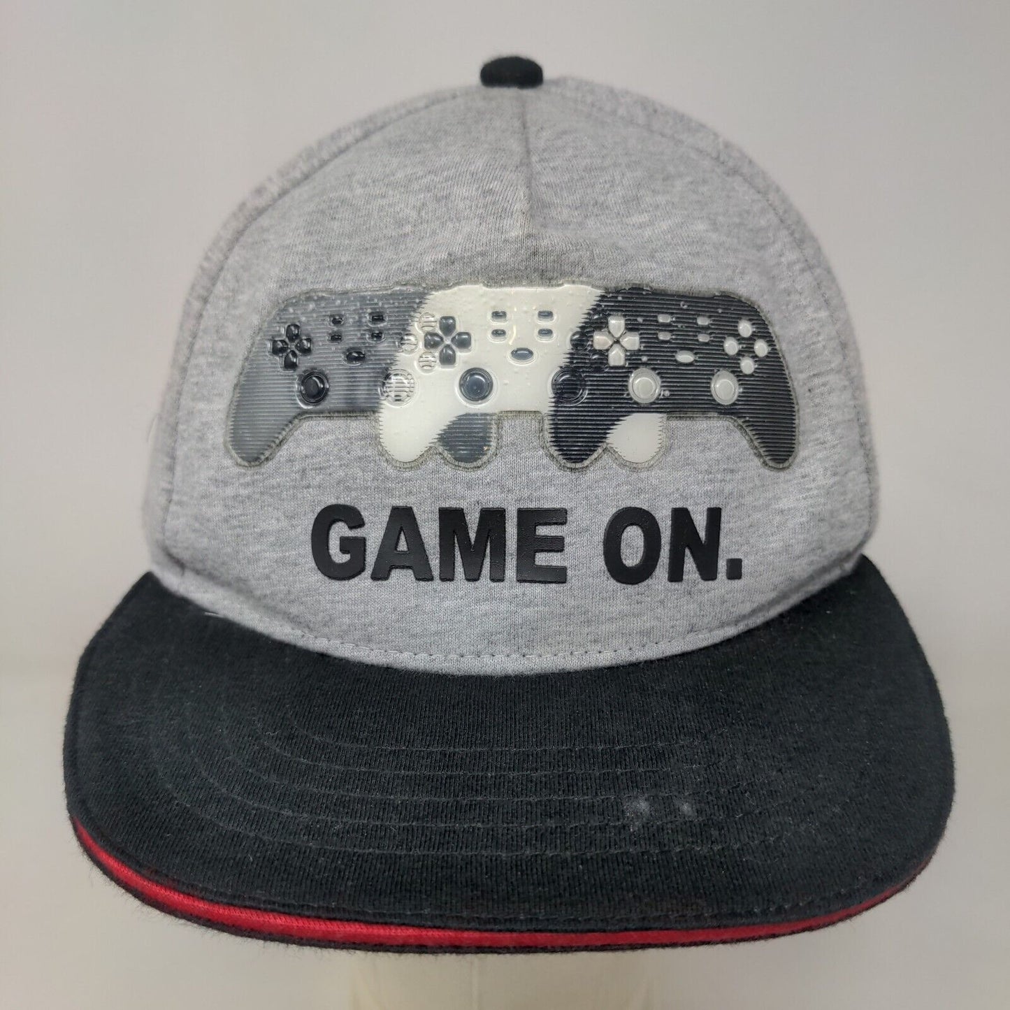 Place Boy's Snapback Hat Gray Black Size S-M 4-7 3D Game On Logo