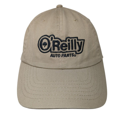 O' Reilly Auto Parts Strapback Hat Tan One Size Adjustable Embroidered 6 Panel