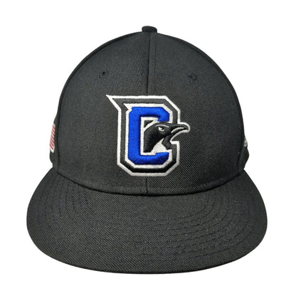 The Game Pro Fitted Hat Black 7 3/6 Embroidered Logo American Flag