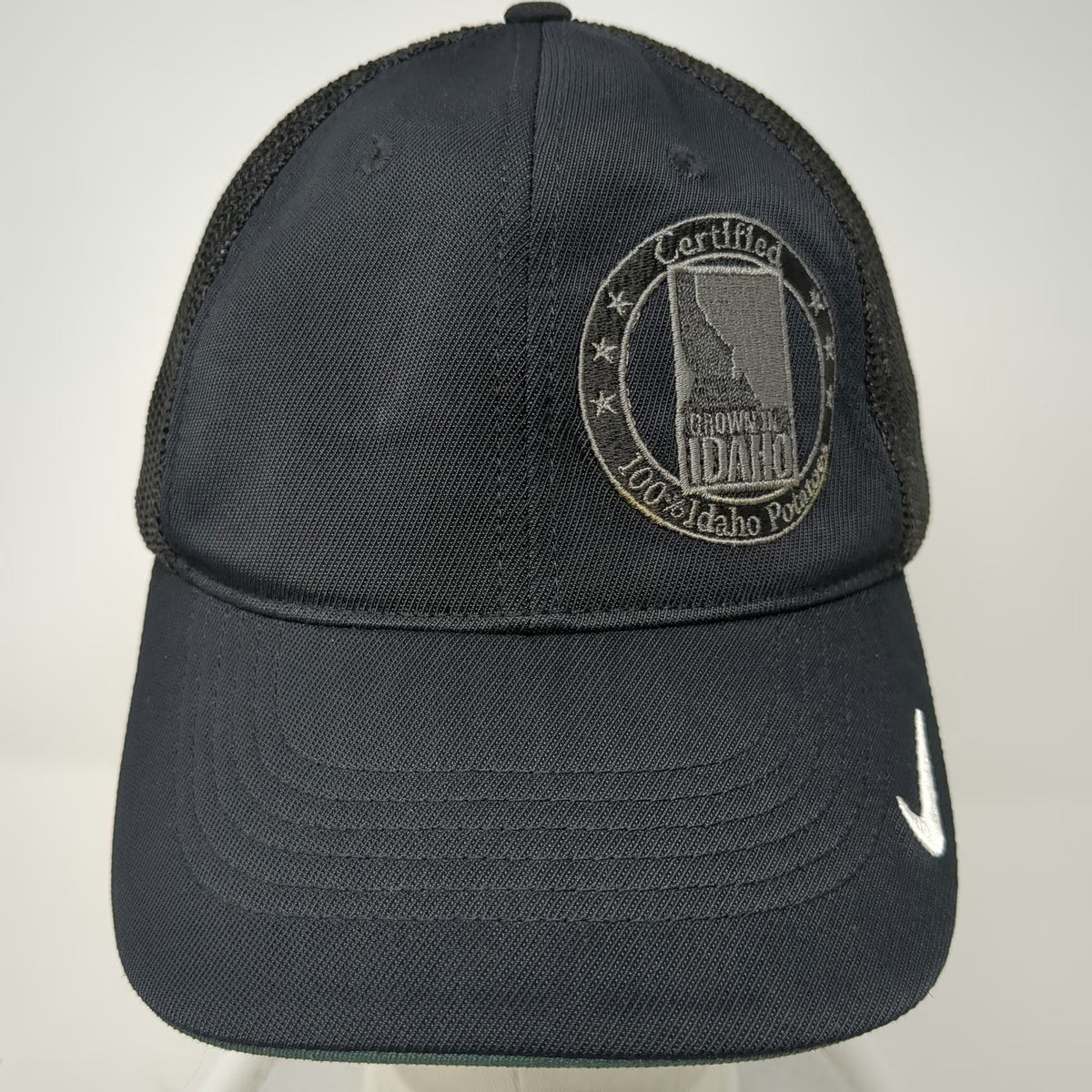 Nike Baseball Cap Black One Size Idaho Potatoes Mesh Back Fitted Golf Swoosh Hat