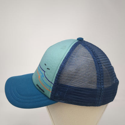 Patagonia Trucker Hat Blue One Size Wave Bird Graphic Mesh Snapback Foam Crown