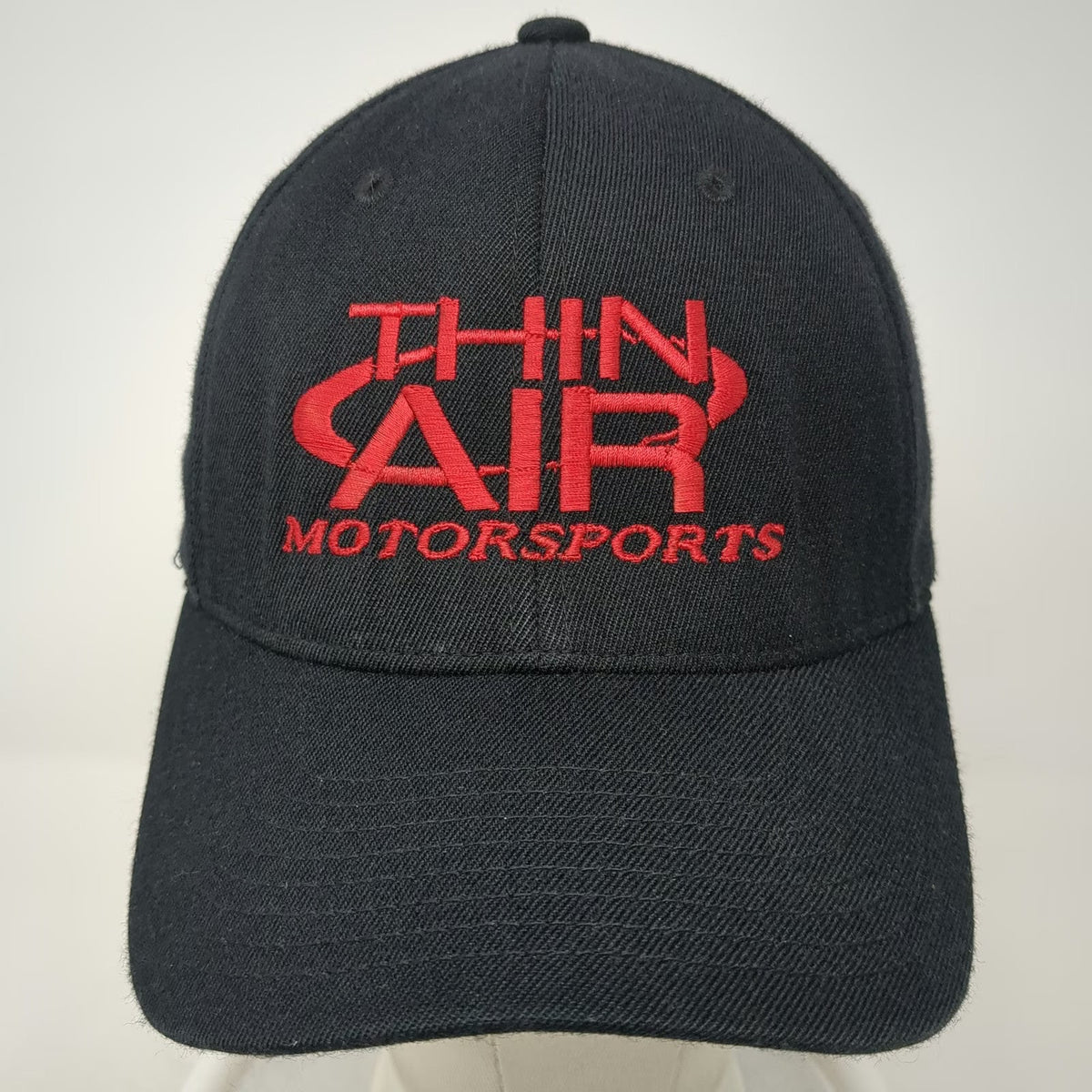 Flexfit Baseball Cap Black M Thin Air Motorsports Embroidered Hat Tan Underbrim