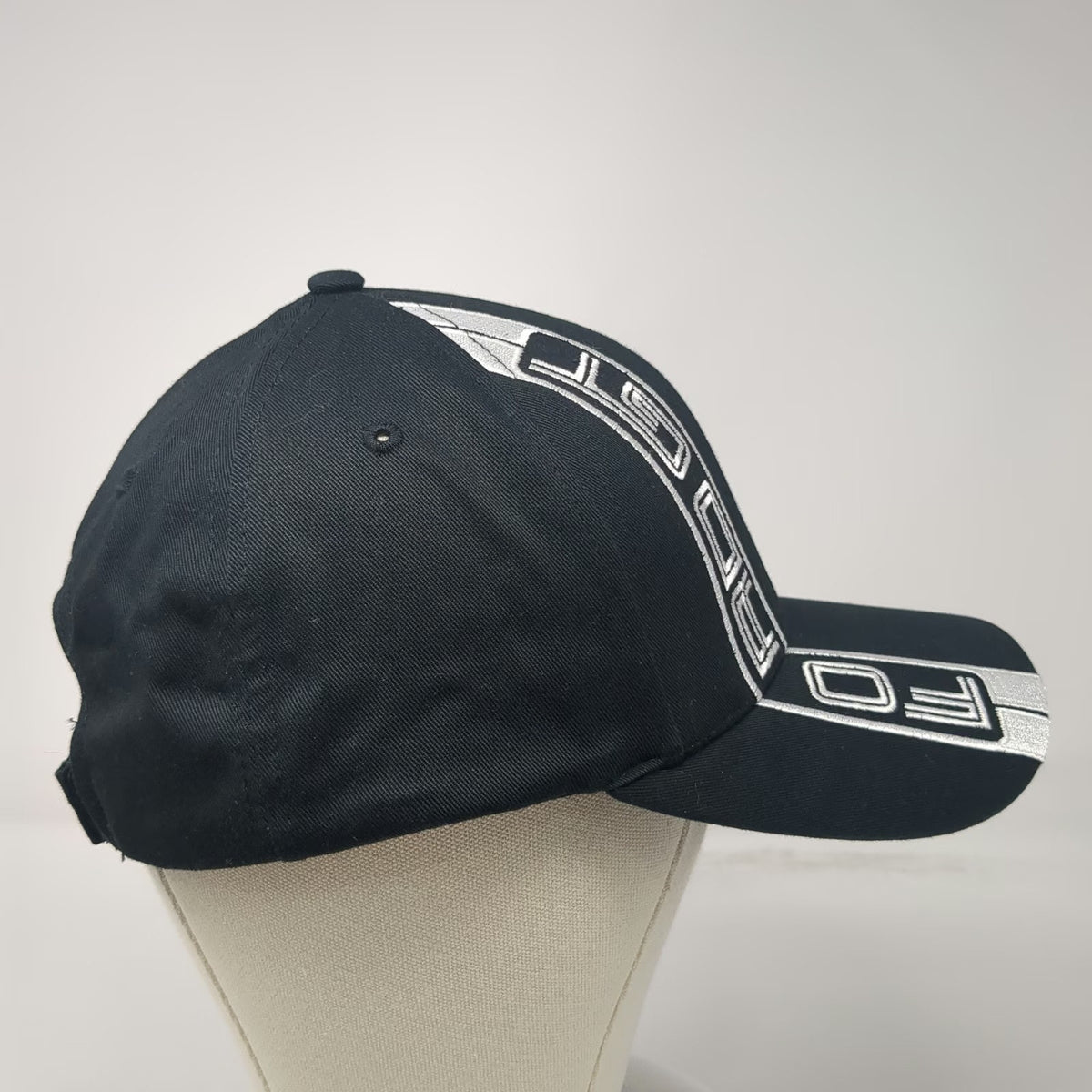 Ford Baseball Cap Black One Size GT Stripe Graphic Cotton Logo Strapback Hat