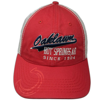 Eagle Wing Baseball Cap Red One Size Strapback Hat Oaklawn Hot Springs Mesh Back