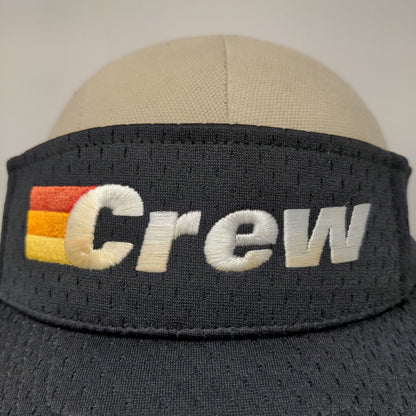 Crew Carwash Men's Strapback Sun Visor Hat Cap Black Embroidered Logo Employee