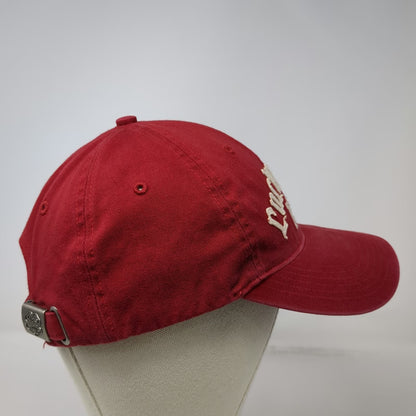 Lucky Brand Baseball Cap Red One Size Cotton Slideback 1957 Embroidery Hat