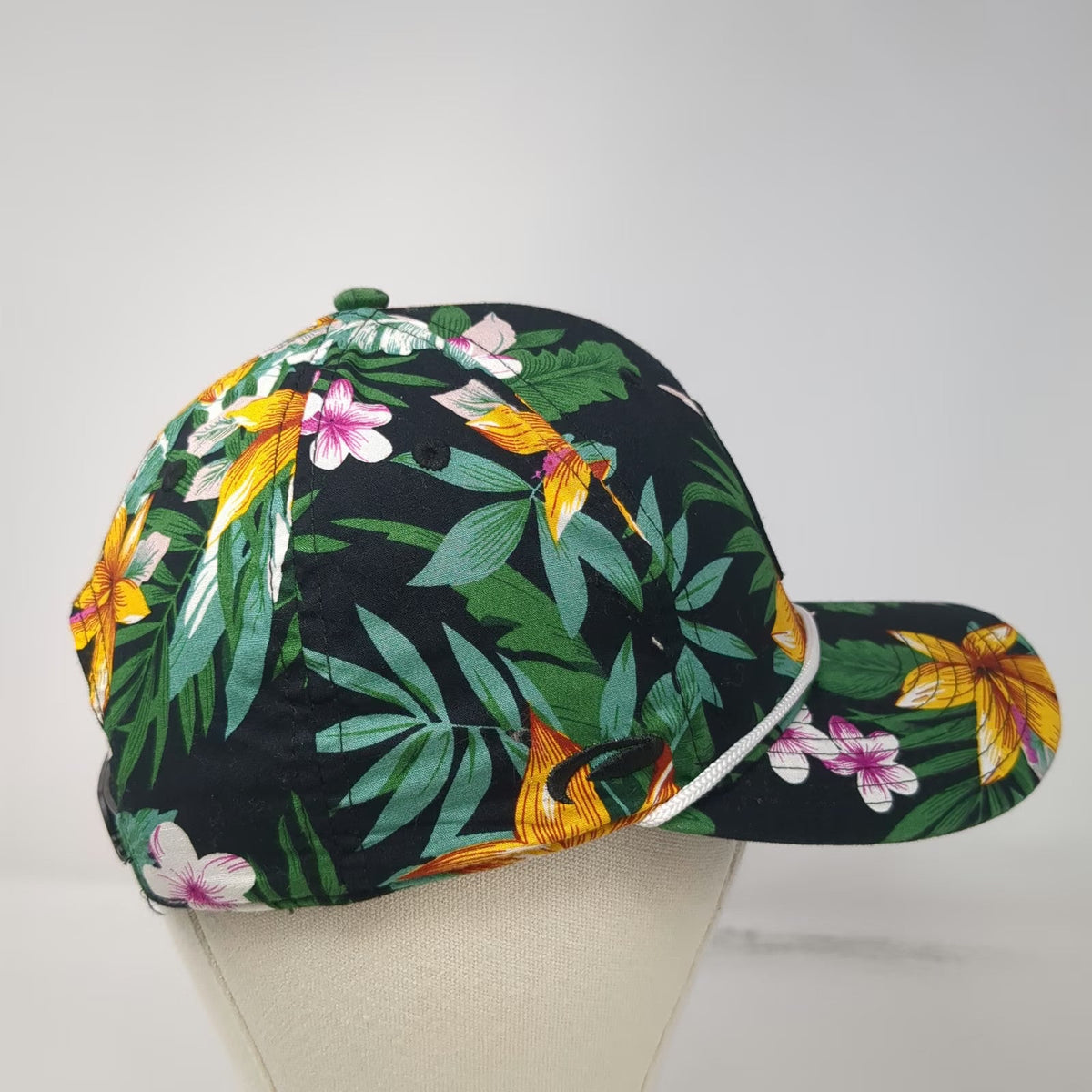 Pukka Sun Valley Golf Resort Idaho Hat Snapback Black Tropical Floral One Size