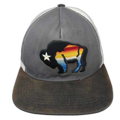 Hooey American Made Cap Co Buffalo Star Gray Brown One Size Trucker Hat Snapback