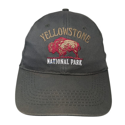 Yellowstone National Park Strapback Hat Gray One Size Embroidered ACE