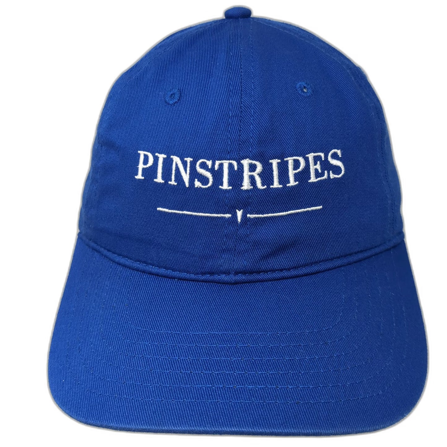 Fahrenheit Baseball Cap Blue One Size Embroidered Pinstripes Bowling Hat