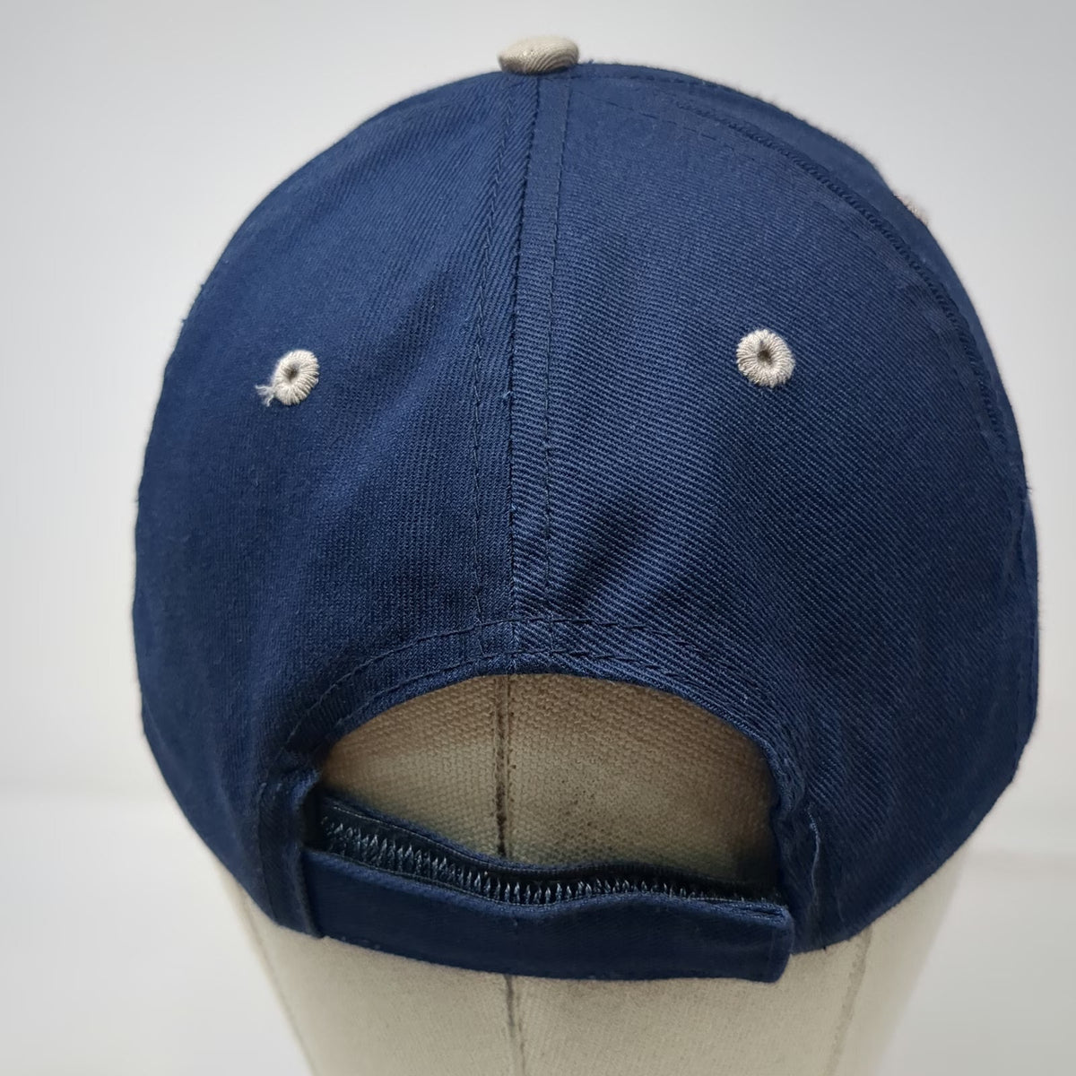 Caterpillar Baseball Cap Blue One Size Made in USA Strapback Workwear Logo Hat