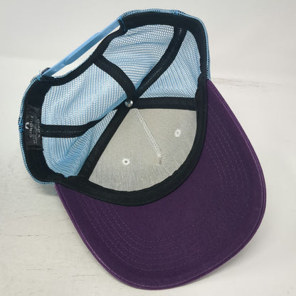 Cirque Trucker Hat Purple White Blue One Size Jackson Hole WY Mountains Graphic