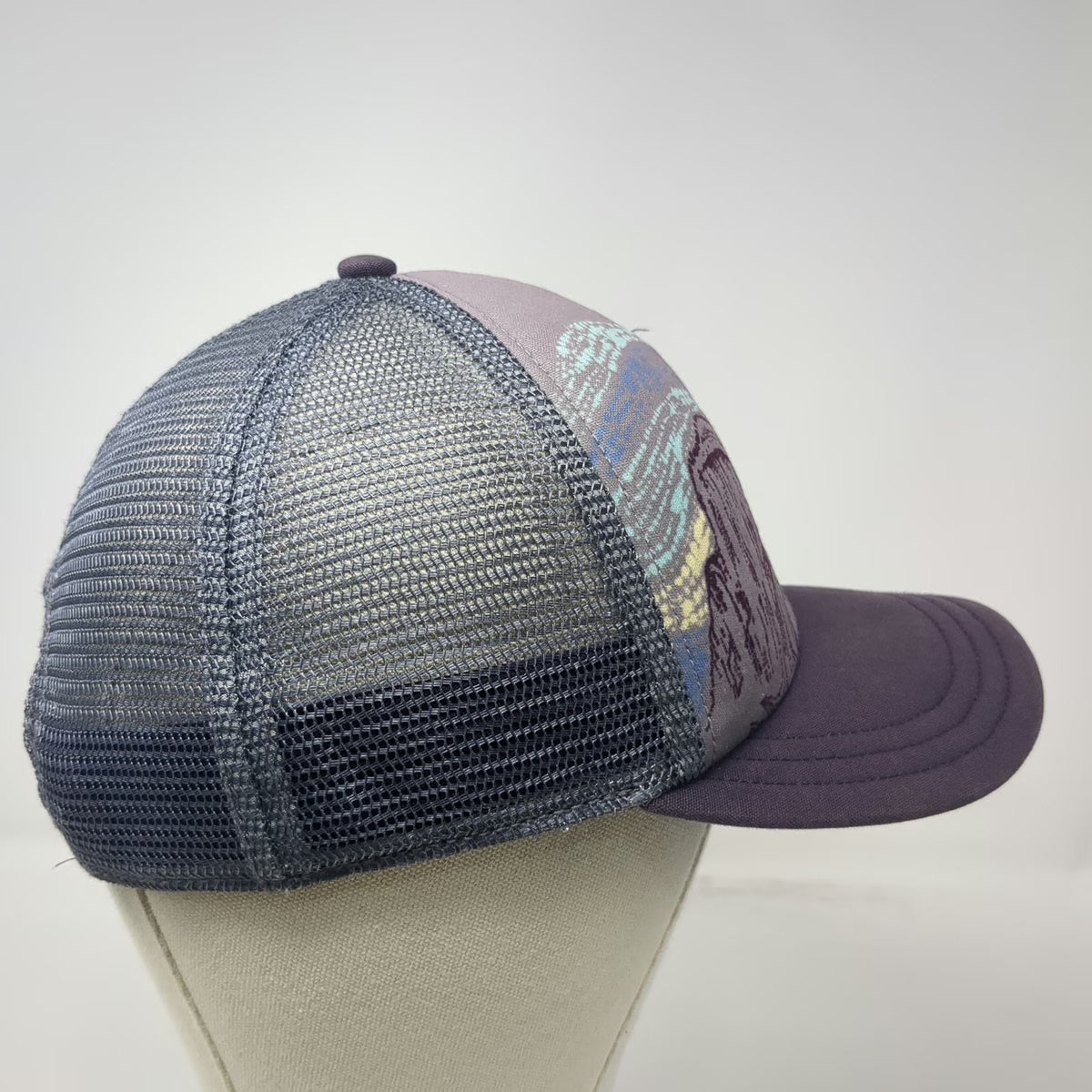 Patagonia Trucker Hat Purple One Size Half Dome Mountain Graphic Mesh Snapback