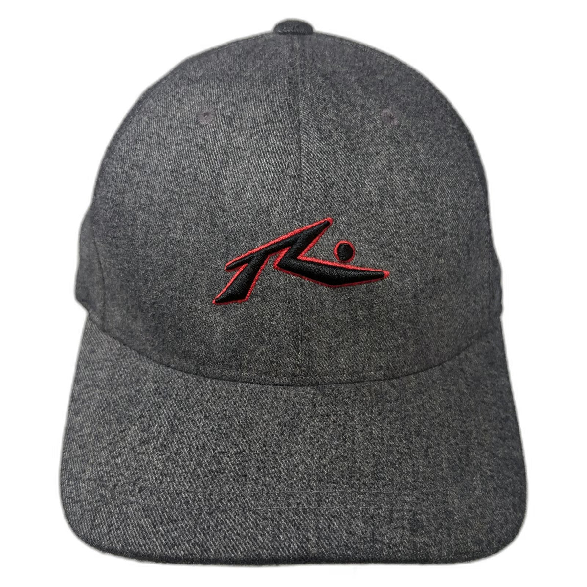 Rusty Baseball Cap Gray One Size Flexfit Embroidered Logo Surf Skate Wear Hat
