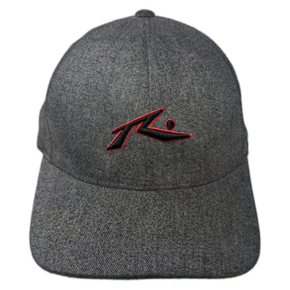 Rusty Baseball Cap Gray One Size Flexfit Embroidered Logo Surf Skate Wear Hat