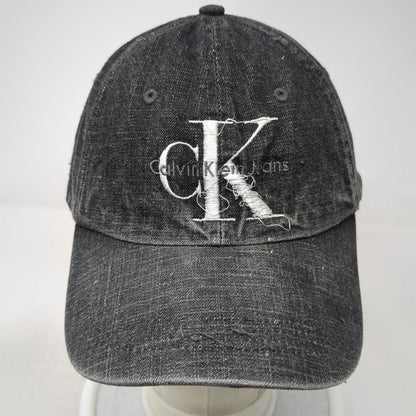 Calvin Klein Jeans Baseball Cap Gray One Size Slideback Denim Embroidered Hat
