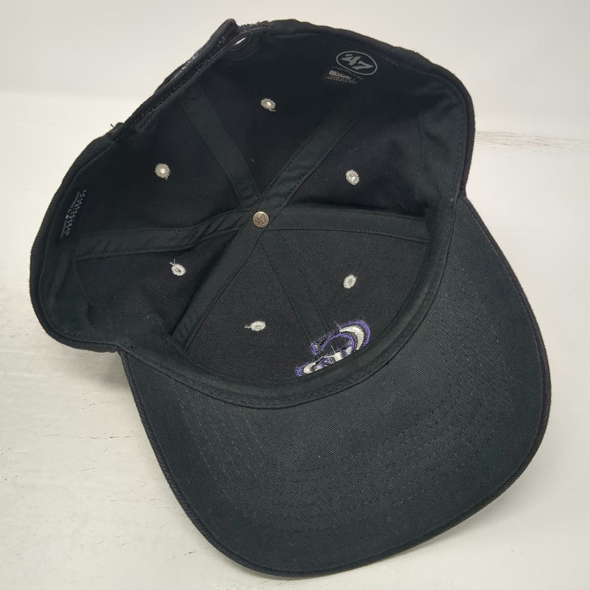 '47 MLB Colorado Rockies Baseball Cap Black Purple White One Size Strapback Hat
