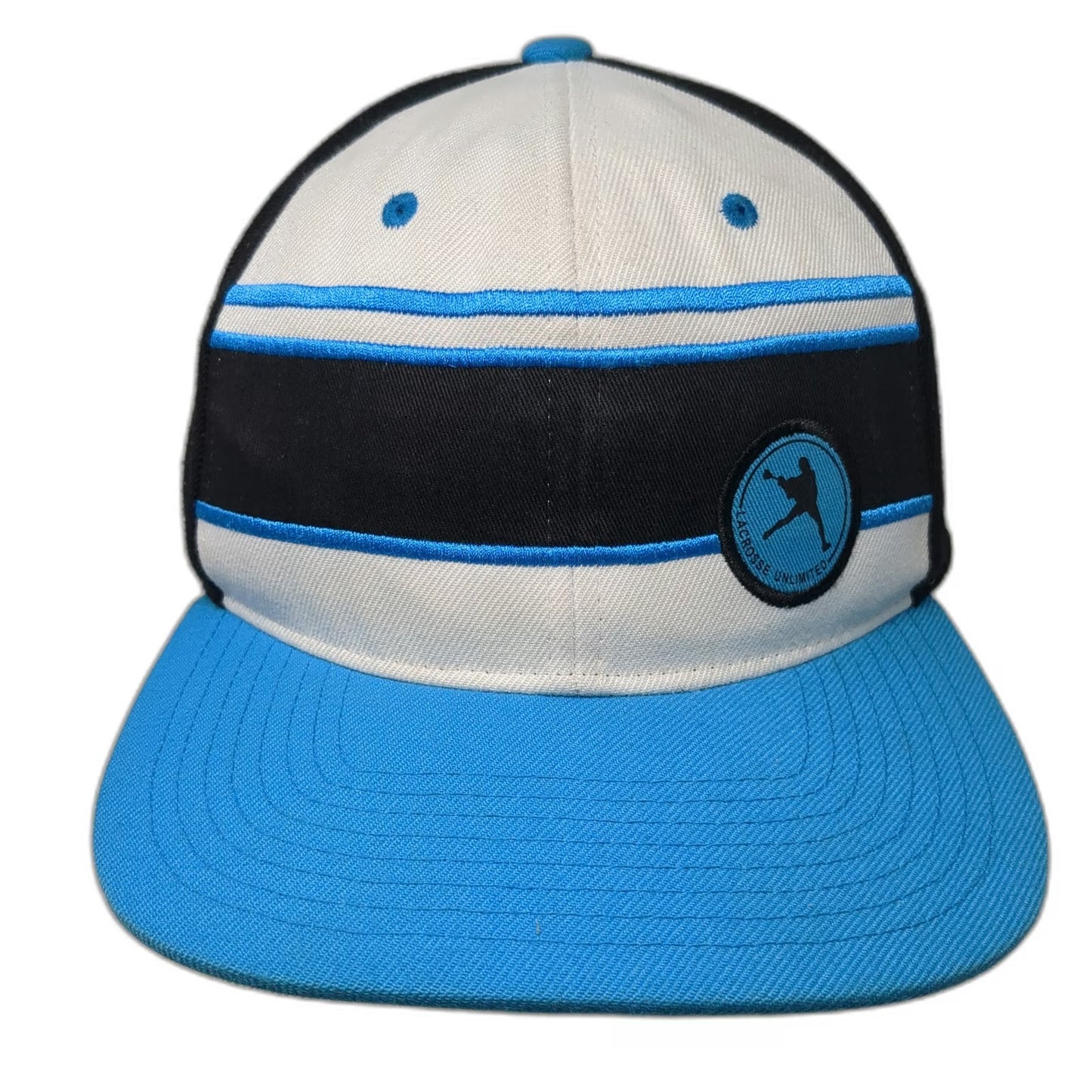 Zephyr Snapback Blue White Black One Size Lacrosse Unlimited Striped Player Hat