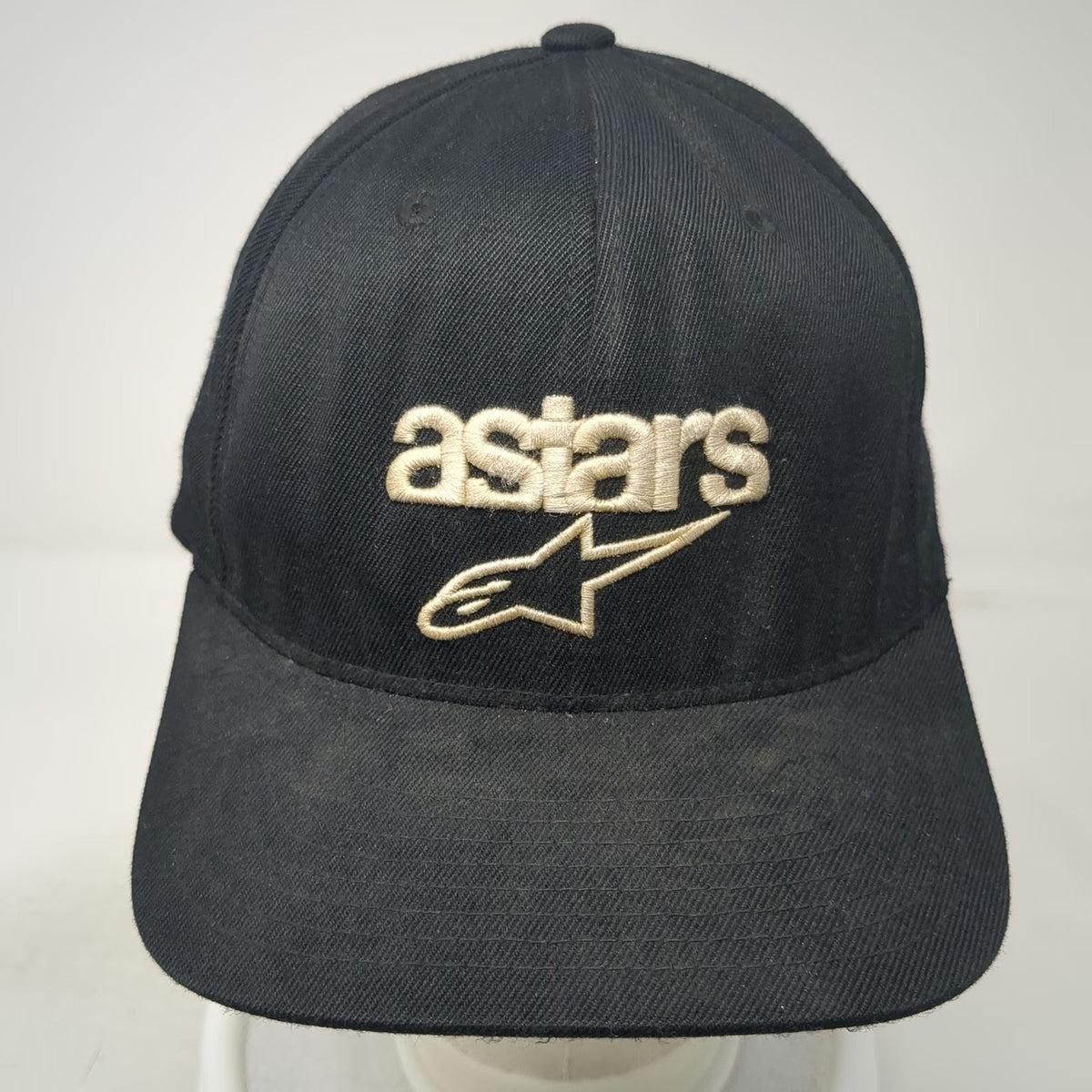 Alpinestars Baseball Cap Black 7 1/4 Astars Logo Flexfit Motorsports Gear Hat