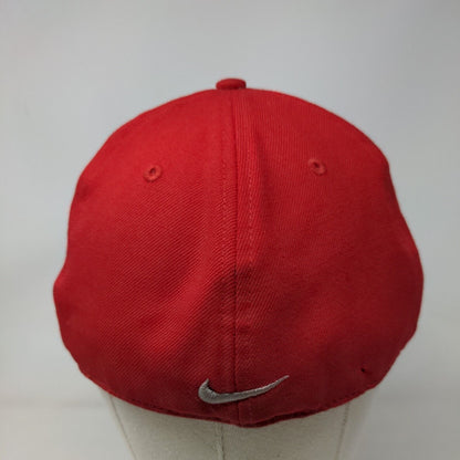 Nike 643 Fitted Hat Red Size 7 1/4 Embroidered Ohio State Buckeyes Logo