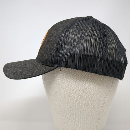 Pacific Headwear Trucker Hat Black OSFM Whiskey Bent Denim Patch Texas Snapback