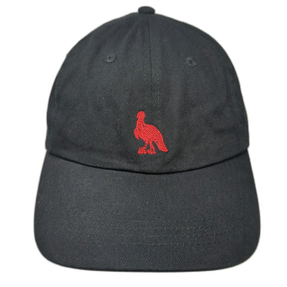 Wild Turkey Baseball Cap Black OSFM Red Turkey Logo Embroidered Slideback hat