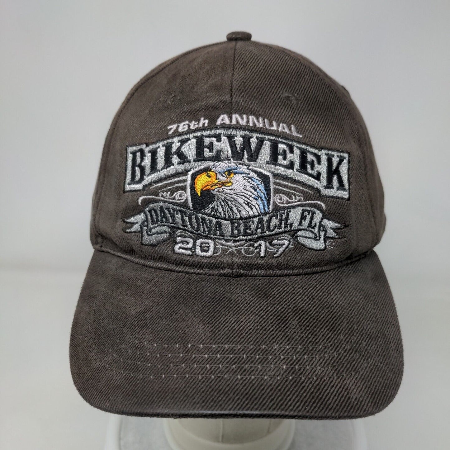 76th Annual Bike Week 2017 Daytona Strapback Hat Brown OSFA Embroidered