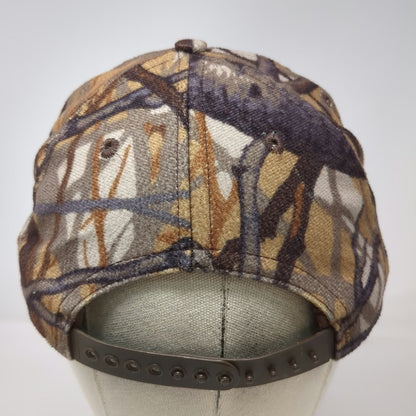 Cabelas Boys 5 Panel Brown Camo Snapback Hat Hunting Fishing Outdoor Gear