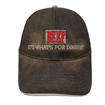 Beef It's What's For Dinner Strapback Hat Black OSFM Embroidered