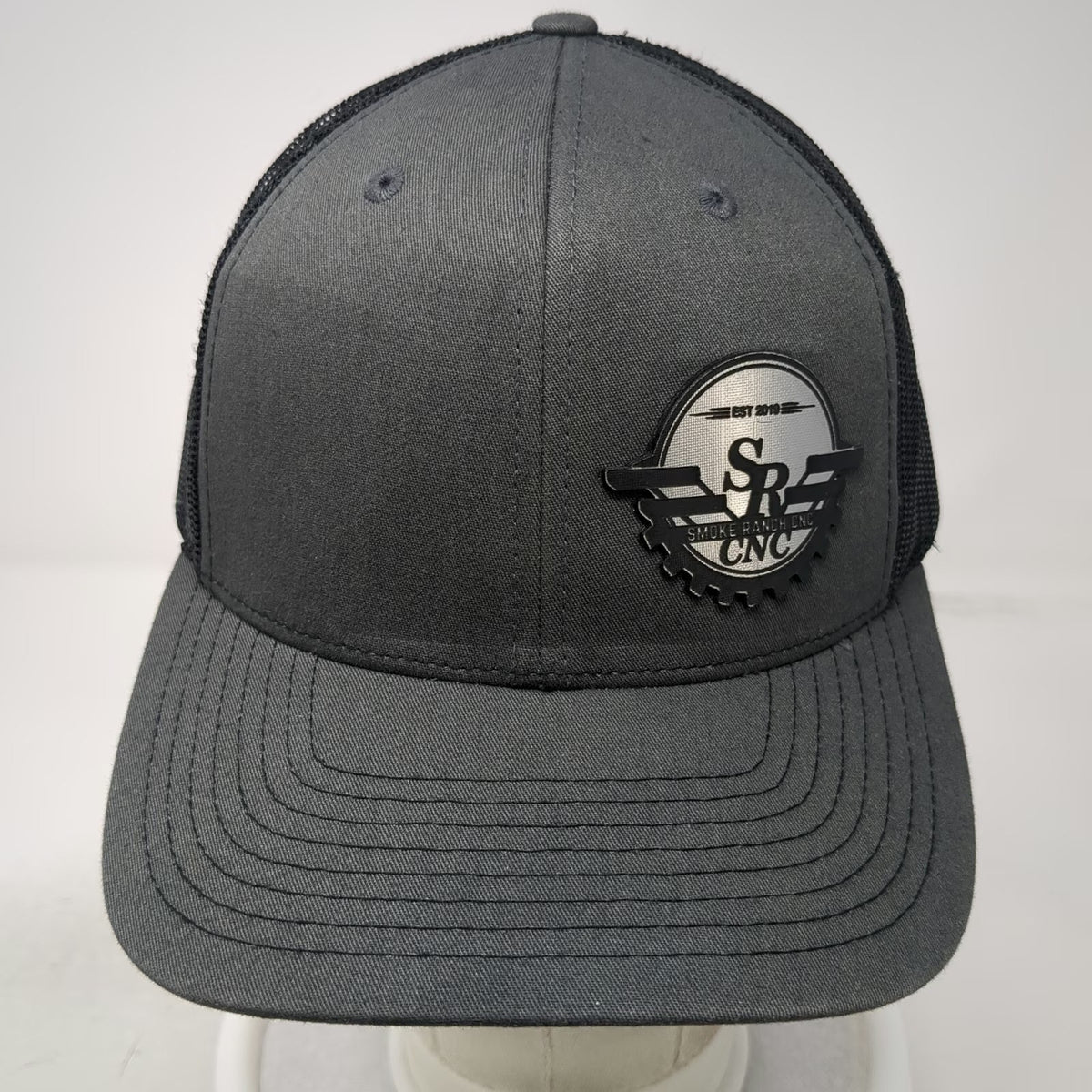 Richardson 112 Trucker Hat Gray One Size Mesh Back Snapback CNC Logo Adjustable