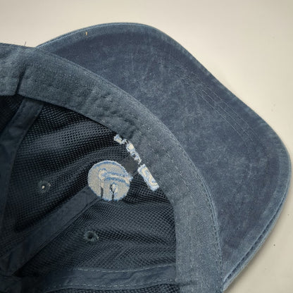 Adams Blue Baseball Cap One Size Leather Strapback Embroidered Flow EQ Logo Hat