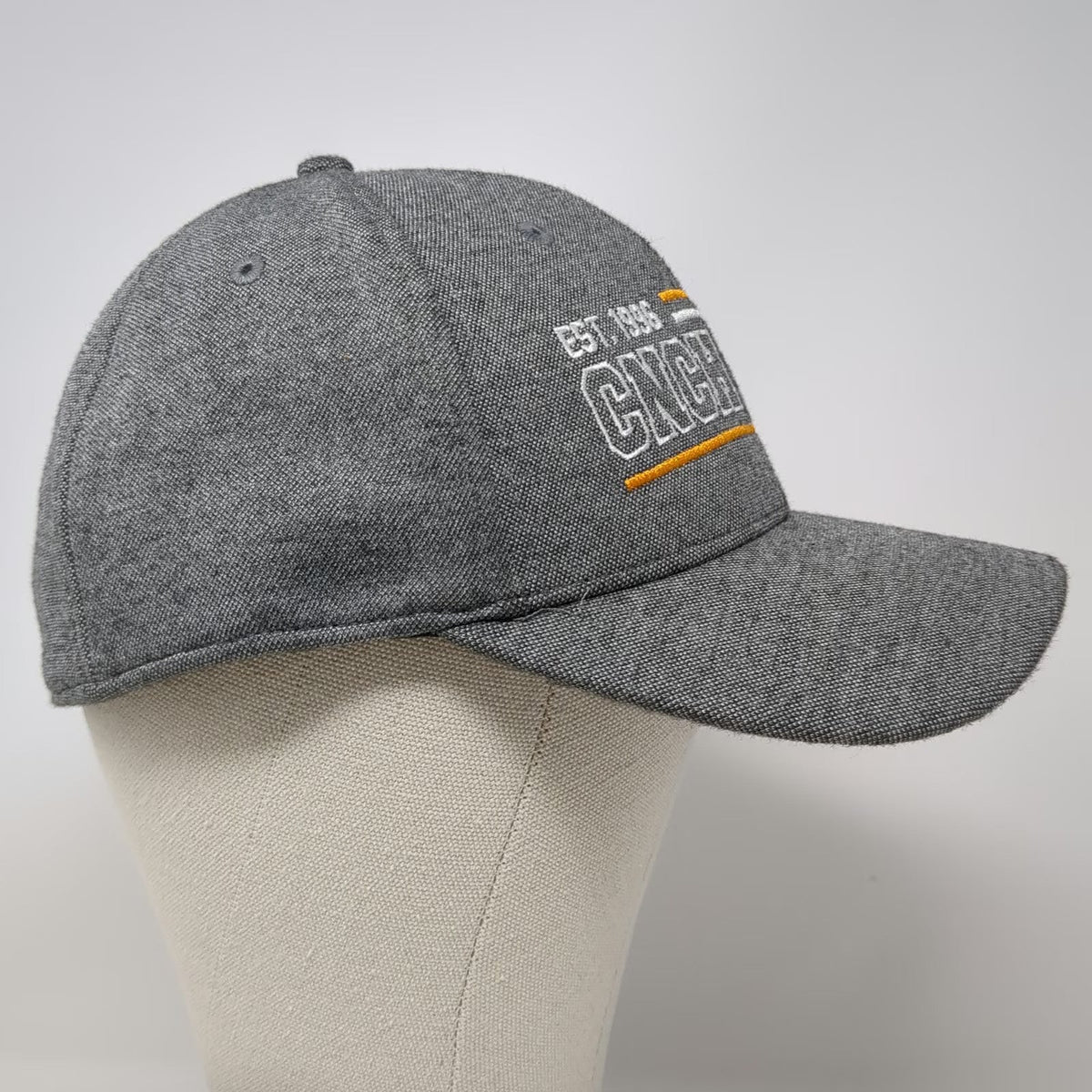Cinch Baseball Cap Gray XL CNCH DNM Embroidery Stretch Fit Curved Brim Hat